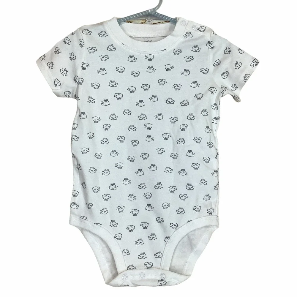 Carter’s Simple Joy White Lamb Bodysuit & Bib 24 M